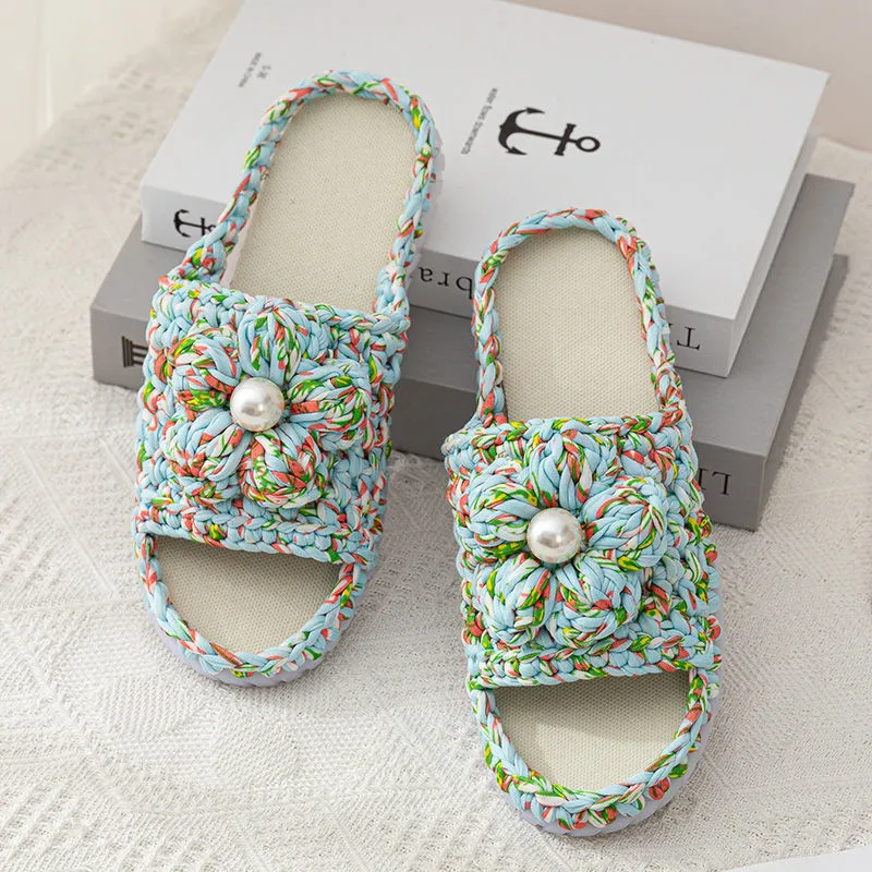 three colors Puff flower pink Floral sandals three colors Puff flower pink Floral sandals