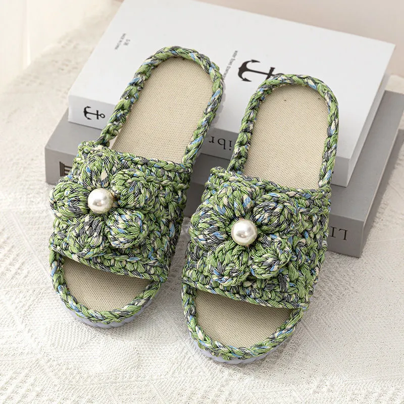 tea color Puff flower Floral sandals Tea colors Puff flower Floral sandals