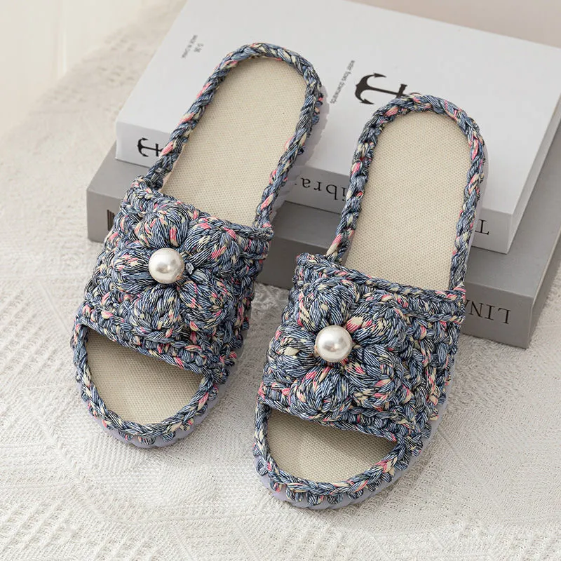 Dark colors Puff flower pink Floral sandals Dark colors Puff flower pink Floral sandals